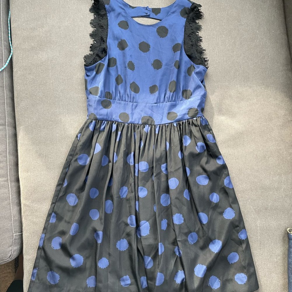 Corey Lynn Calter Open V Back Polka Dot Party Dress